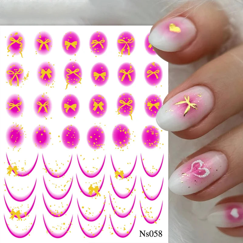 3 D White Bow knot Flower Nail Art Sticker
