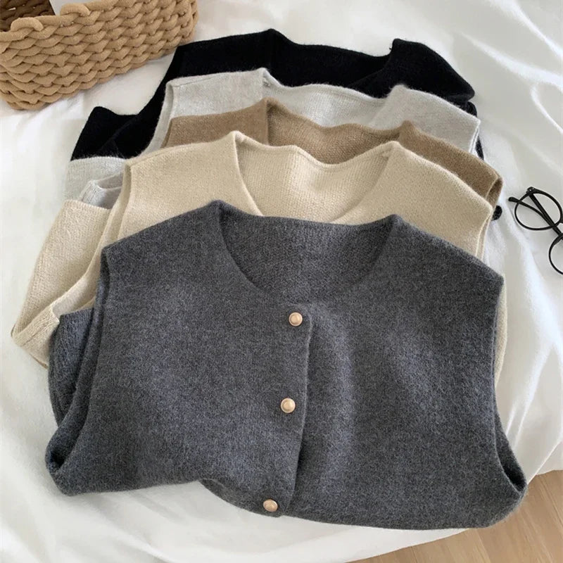 Women Cardigan Korean Elegant Knitted Sweater
