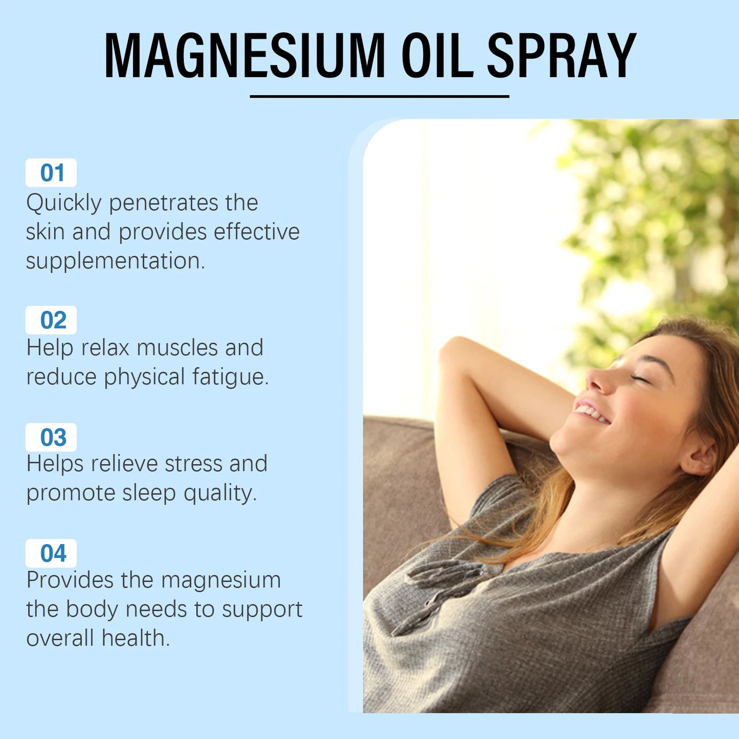 Magnesium Oil Spray Relieves Muscle Body Pain