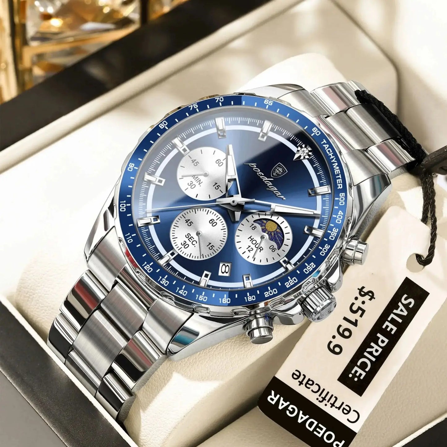 Luxury Waterproof Luminous Date Wristwatch