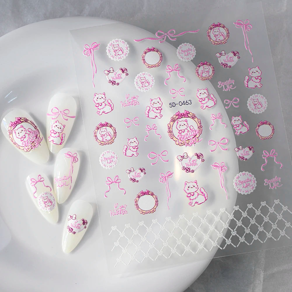 5 D Macron Flower/Fruit Nail Charms Sticker