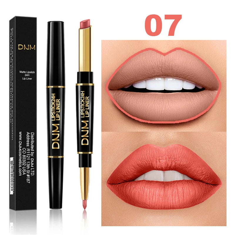 2 In 1 Matte Lipstick Double Head Lip Liner