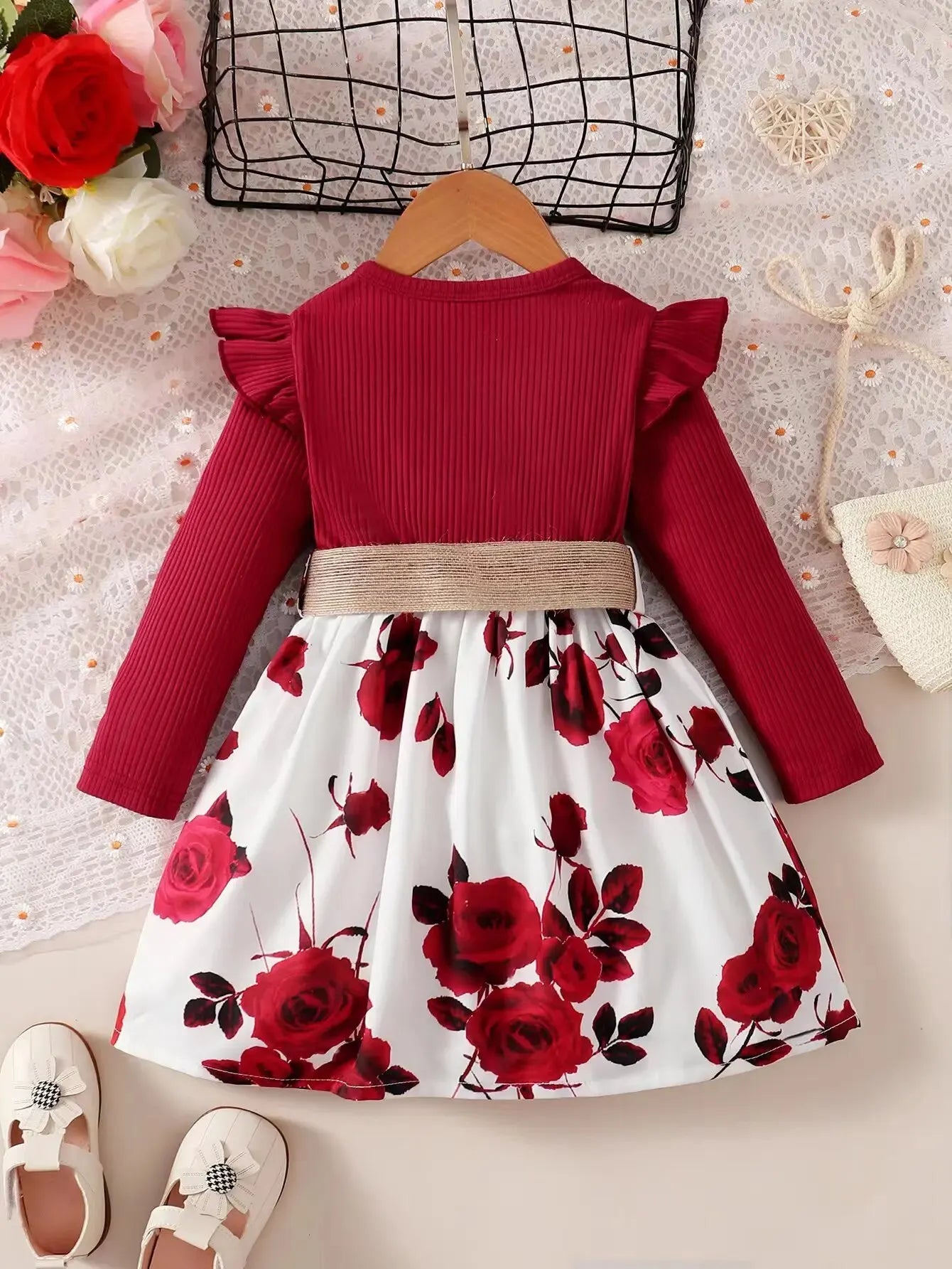 Flower Skirt with Belt Outfits
