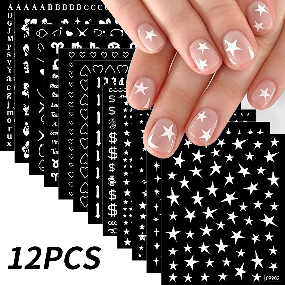 12 sheet Cartoon Stitch Angel Nail Stickers