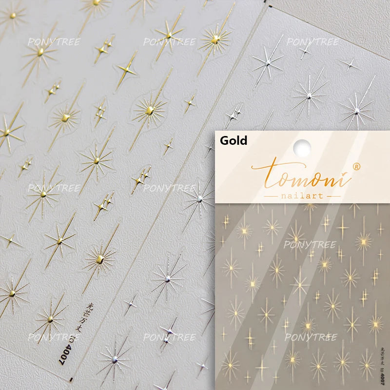 Star Moon Love Heart Necklace Nail Sticker