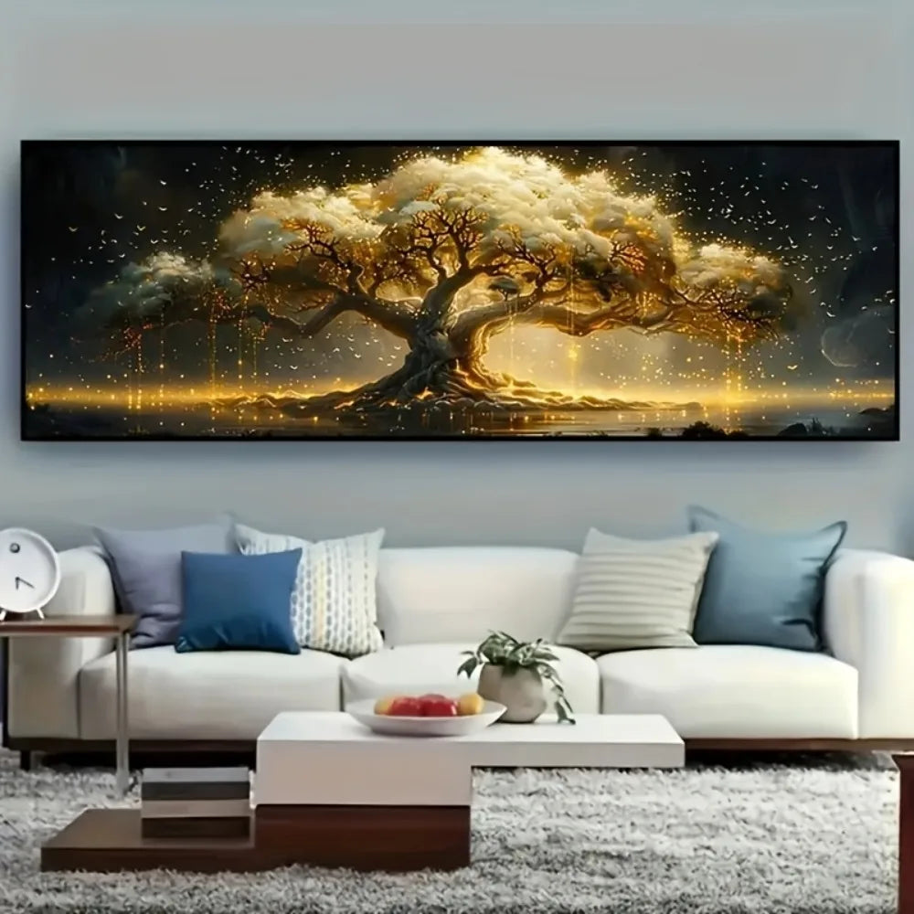 Extra-Large Tree of Life Abstract Canvas Prints Poster Vibrant Modern Aesthetic Large Horizontal Art Prints Wall Art Home Decor