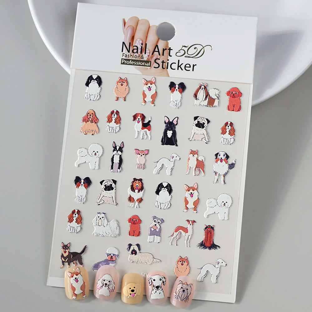 5 D Macron Flower/Fruit Nail Charms Sticker
