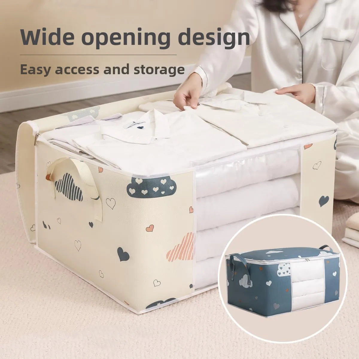 Large Printed Cotton Quilt Storage Bag