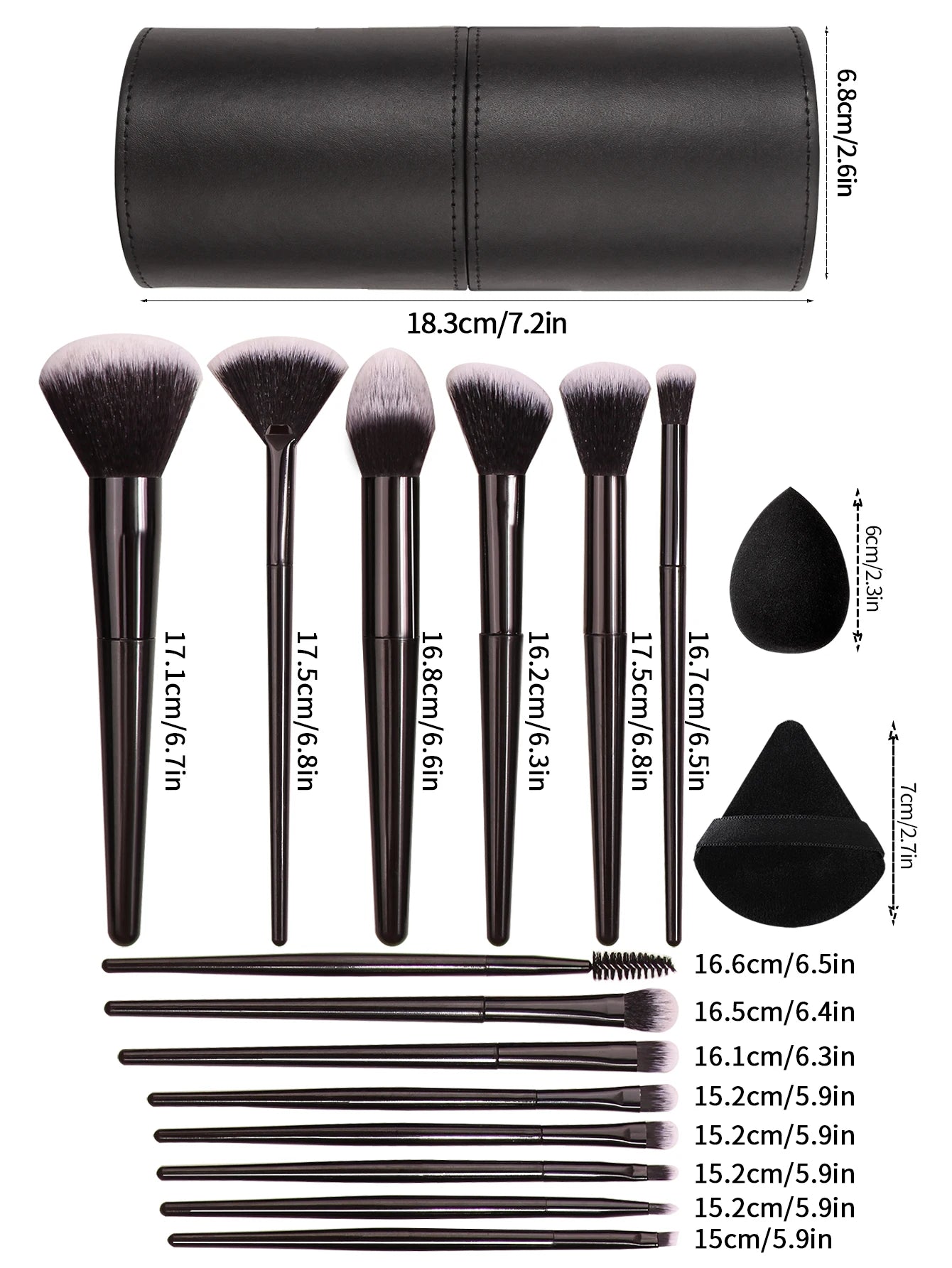 3~21pcs Fashion Makeup Brush Set