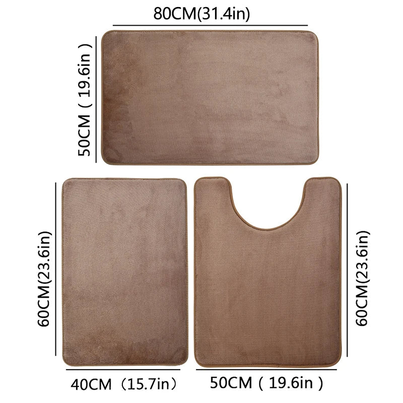 Three Piece Toilet, Bath Floor Mat