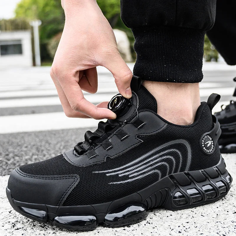 Unisex Rotating Button Puncture-Proof Protective shoes