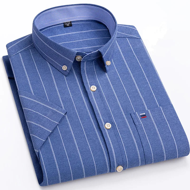 Oxford Style Short Sleeve Shirt For Men