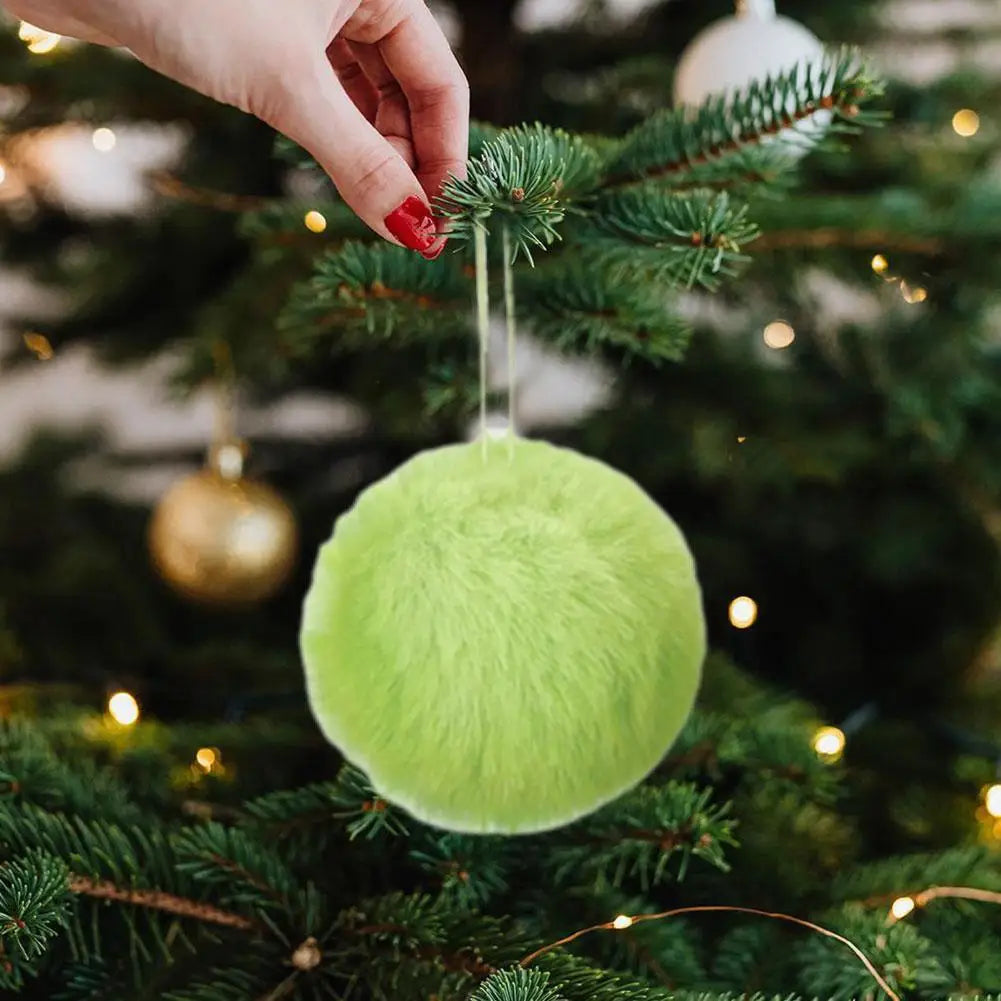 12pcs Plush Christmas Ball Decoration