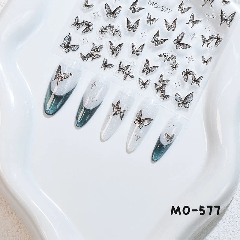 3 D White Bow knot Flower Nail Art Sticker