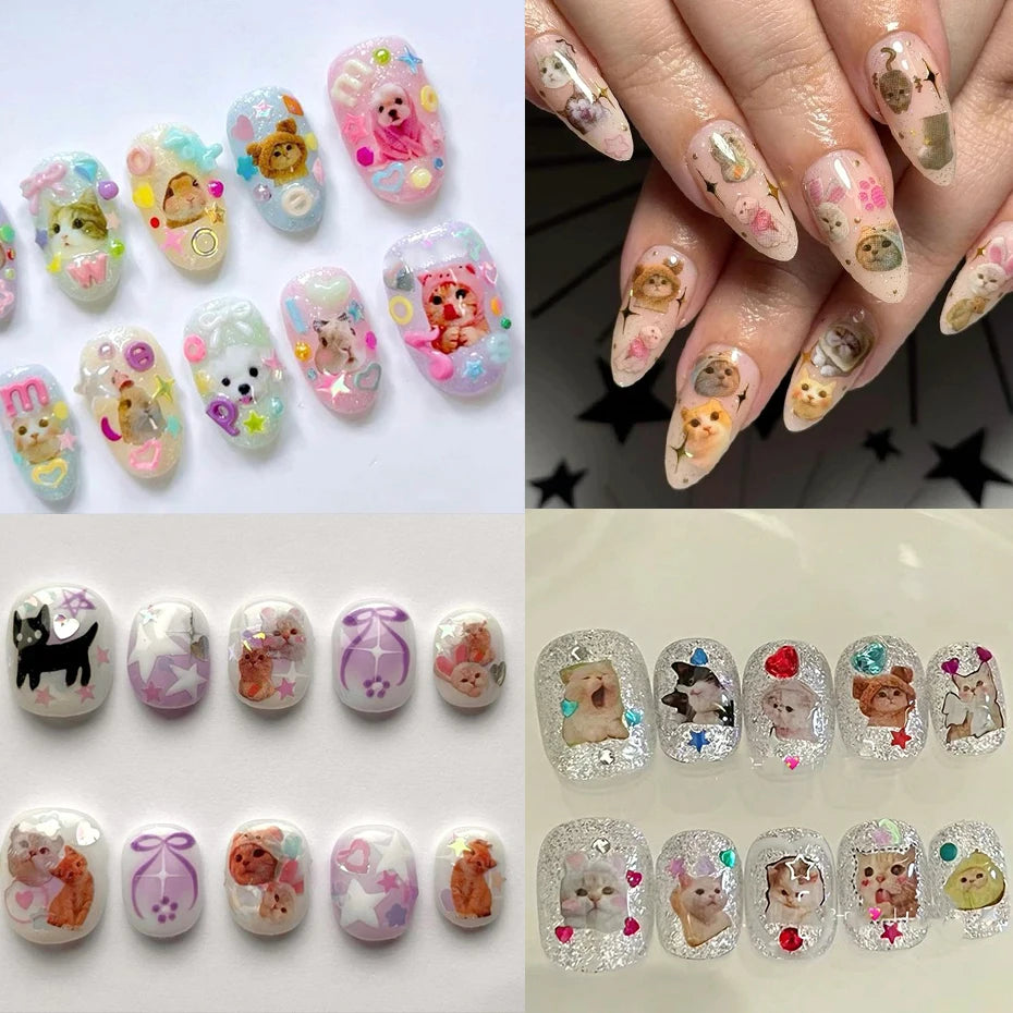 Lovely Animal 3 D Cartoon Nail Art Stickers