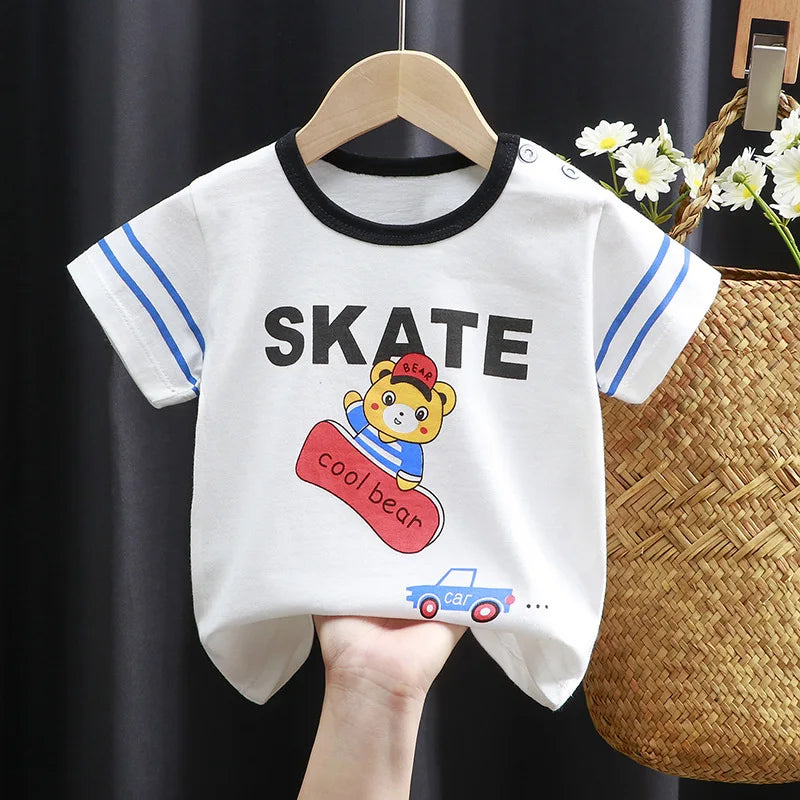 Cartoon Bears Cotton Graphic T Shirts
