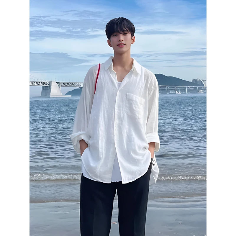 White Linen T shirt For Men