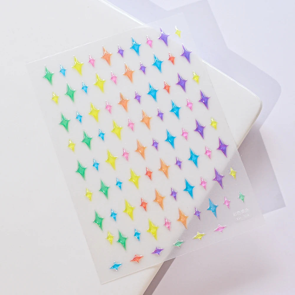 5 D Macron Flower/Fruit Nail Charms Sticker