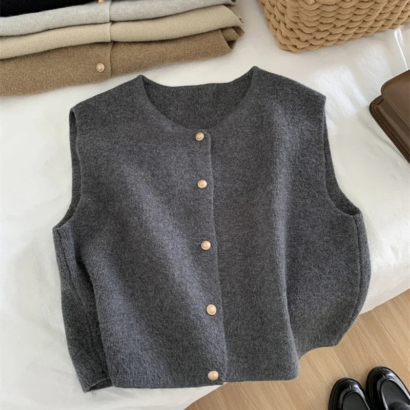 Women Cardigan Korean Elegant Knitted Sweater