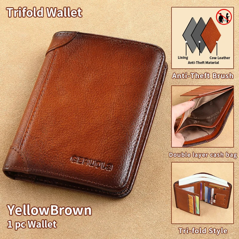 Slim Shielded Genuine Leather Wallet