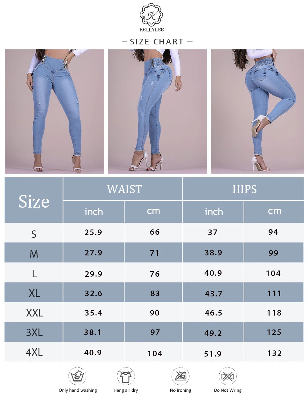 Built-In Buttoned Hip Lifting Shape Denim Trouser