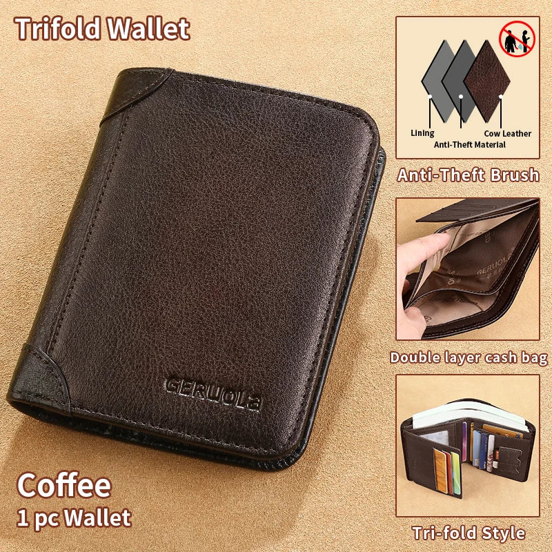 Slim Shielded Genuine Leather Wallet
