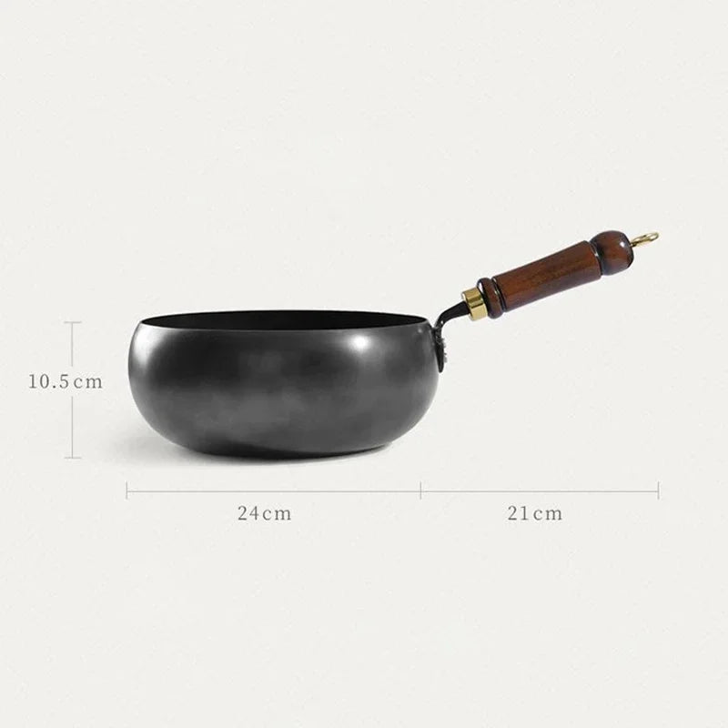 Handmade Forging NON-STICK PAN Household Stir Fry Stew Pot Flat Bottom Small Frying Pan Kitchen Gas Stove Universal Pan Cookware