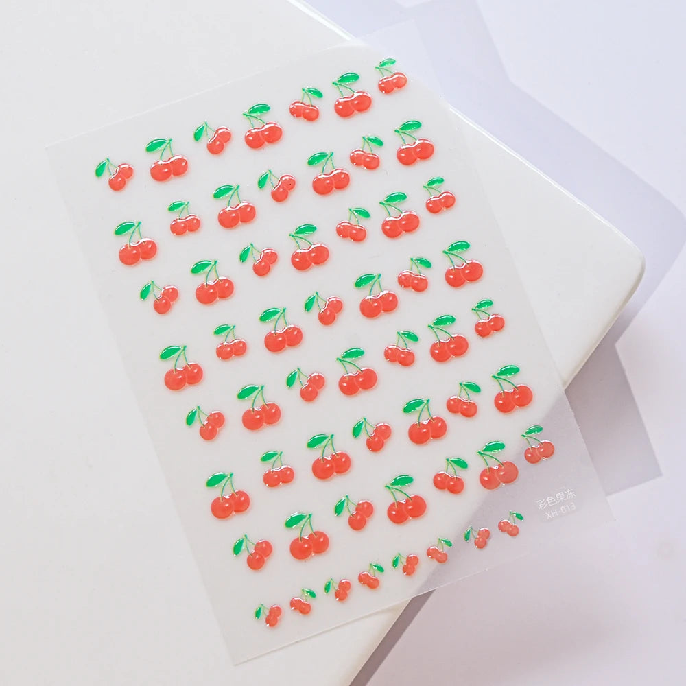5 D Macron Flower/Fruit Nail Charms Sticker