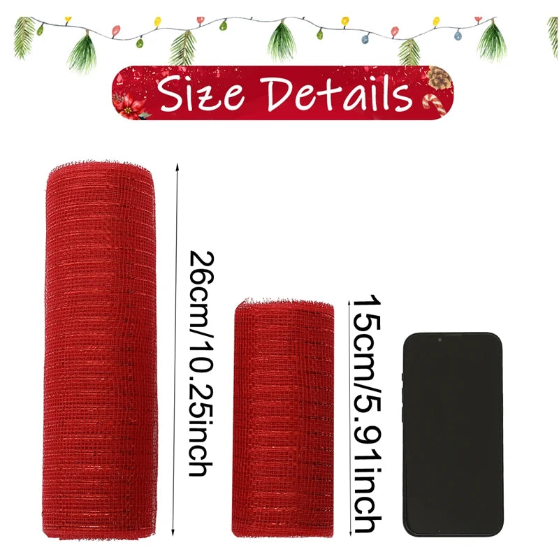 1Roll Christmas Mesh Ribbon DIY Bow