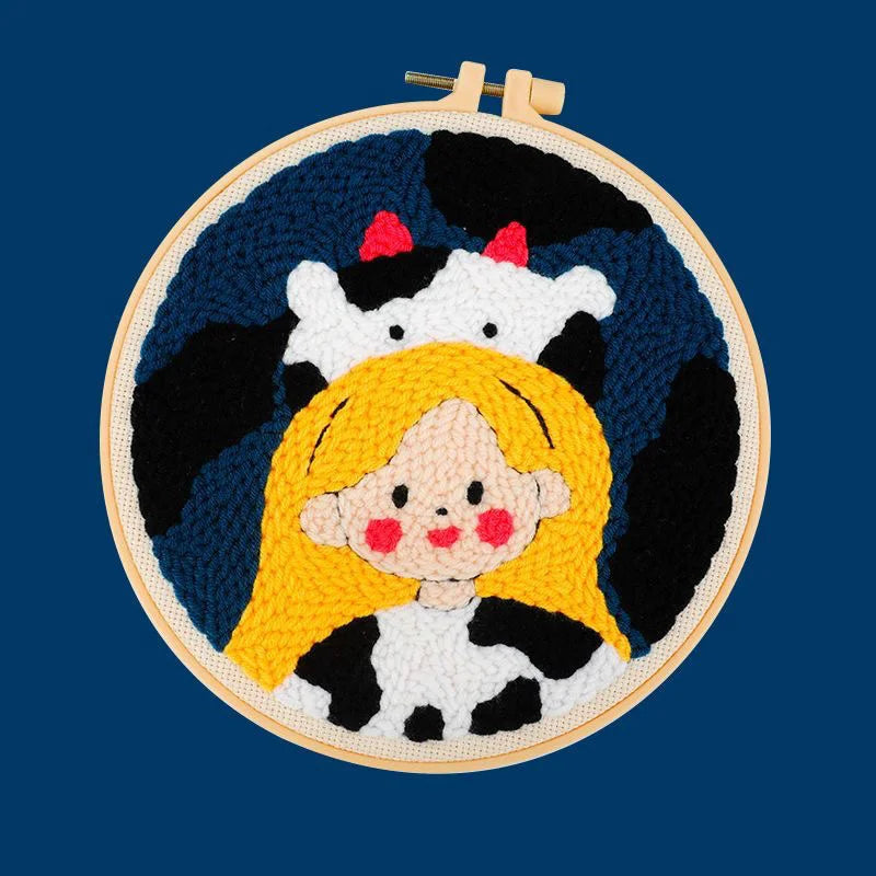 DIY Craft Punch Needle Embroidery Kits Sewing Kit Needlework Cross Stitch for Beginner Magic Pock Pen Set Home Painting Decor