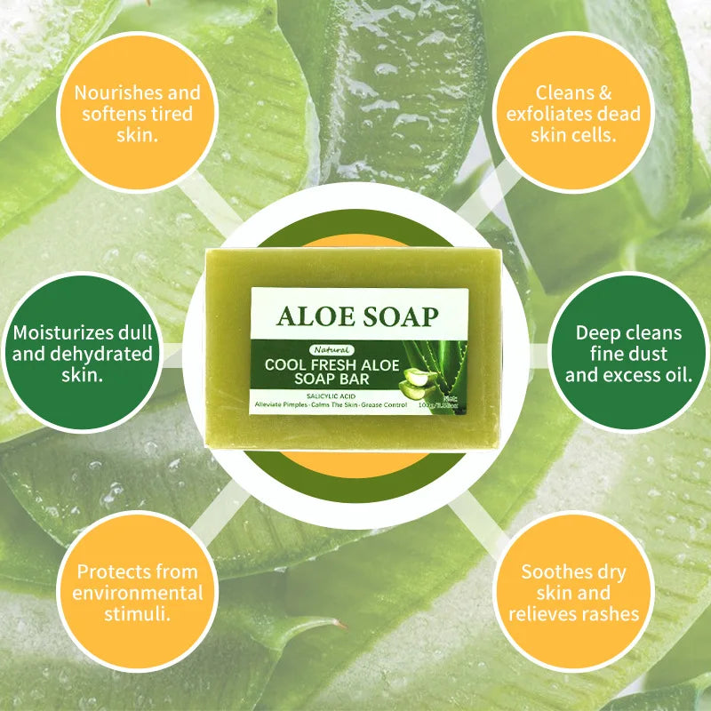 1/2/4/6 Pcs Aloe Vera Whitening Soap