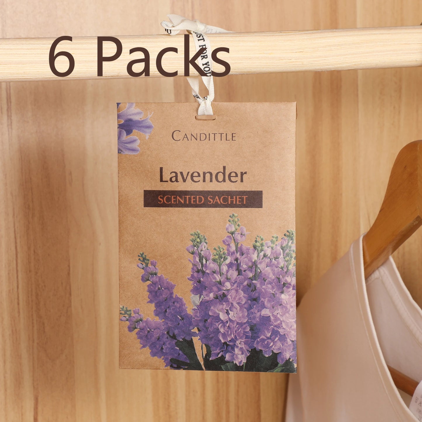 6 packs Oud Lavender Sandalwood Rose Coconut flower&Jasmine Scented Sachet Set for Closet Drawer Car Wardrobe,long last