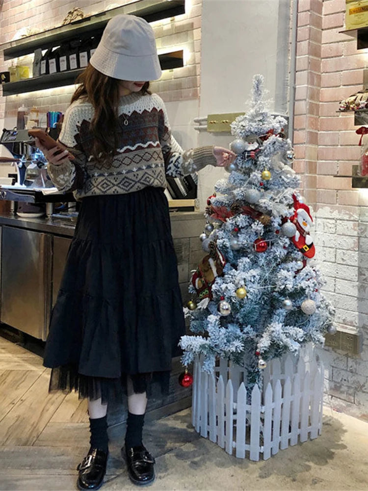 Women Mesh Tutu Pleated Street wear Skirts