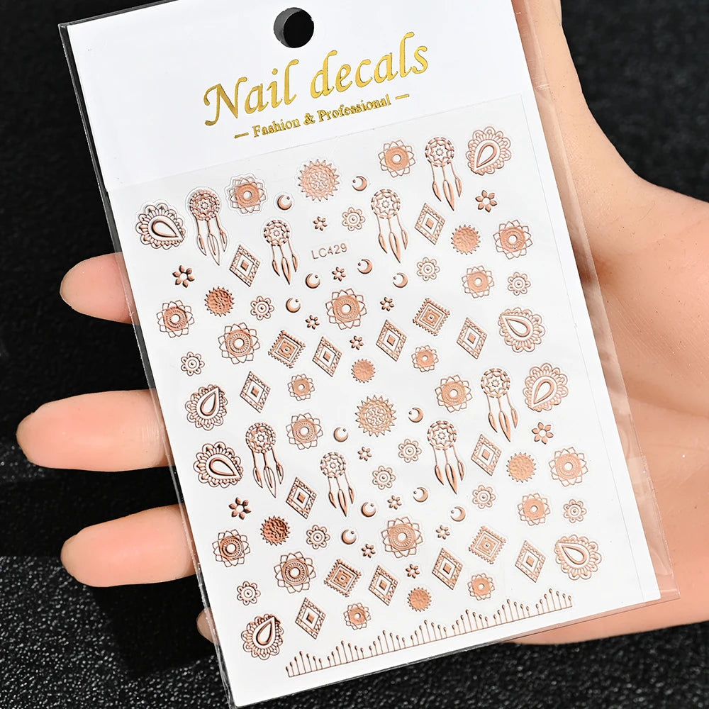3 D Bronzing Nail Art Sticker