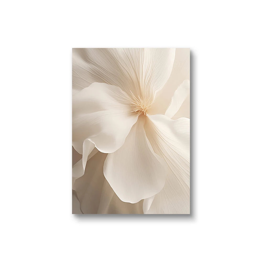 1PC/3PCS Frameless Nordic Beige Peony Flowers Canvas Painting Modern Floral Botanical Posters Aesthetic Wall Art Home Decoration