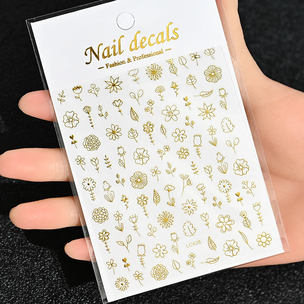 3 D Bronzing Nail Art Sticker