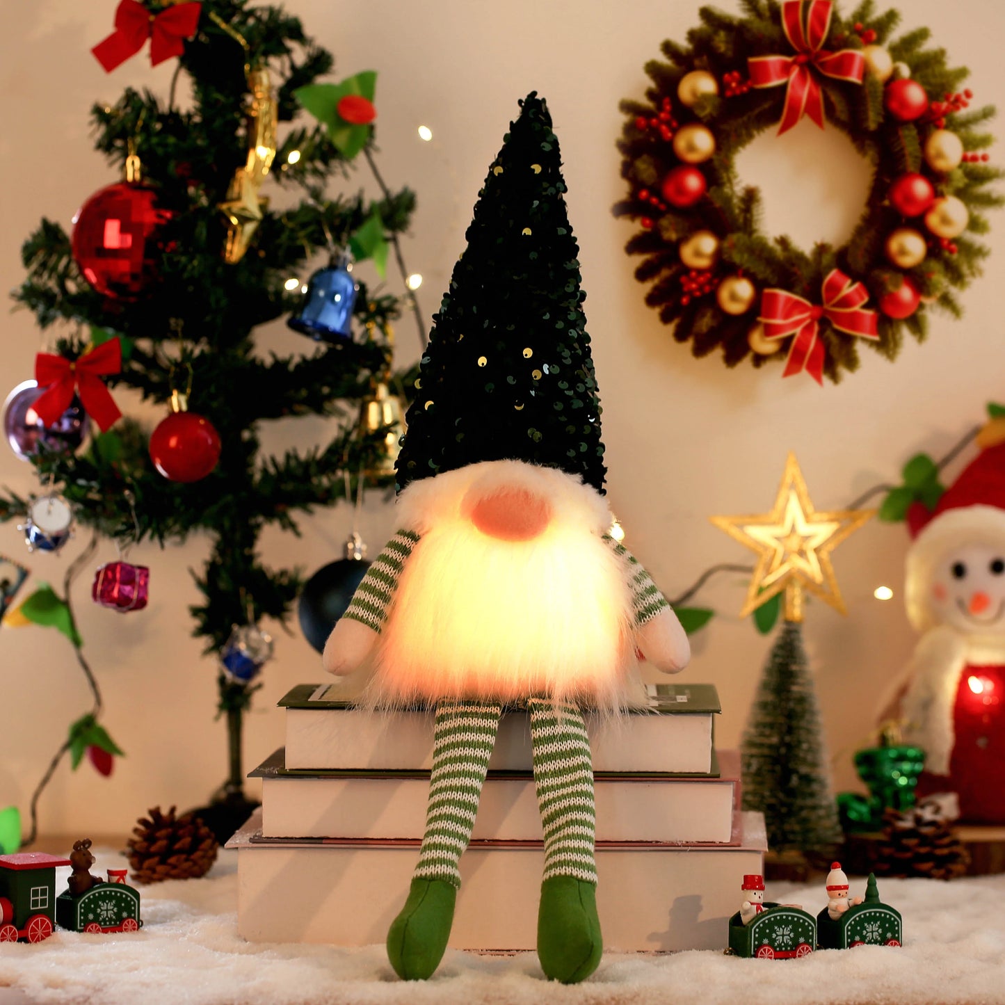 Glowing Gnome Christmas Faceless Doll
