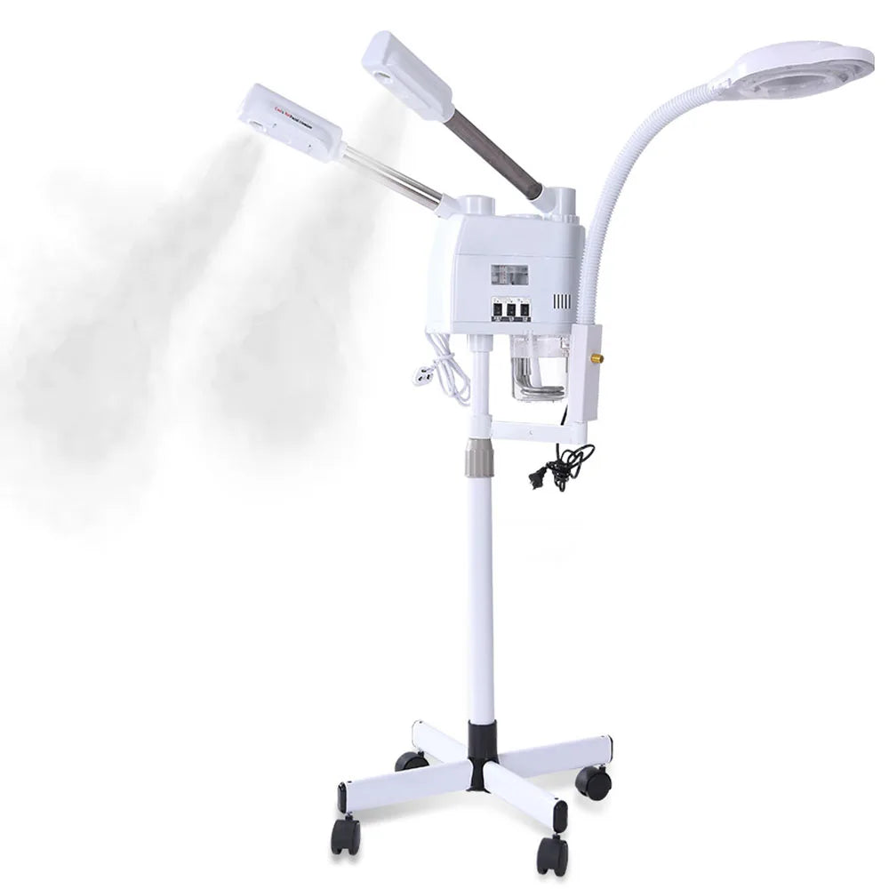 3 in 1 Hot&Cold Facial Steamer Warm Mist Ion Ozone Steaner with Lamp for Face Deep Cleaning Vaporizer Salon Home Spa vaporera