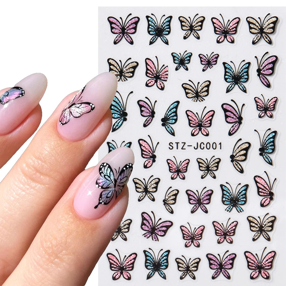 Glitter Butterfly Nail Stickers