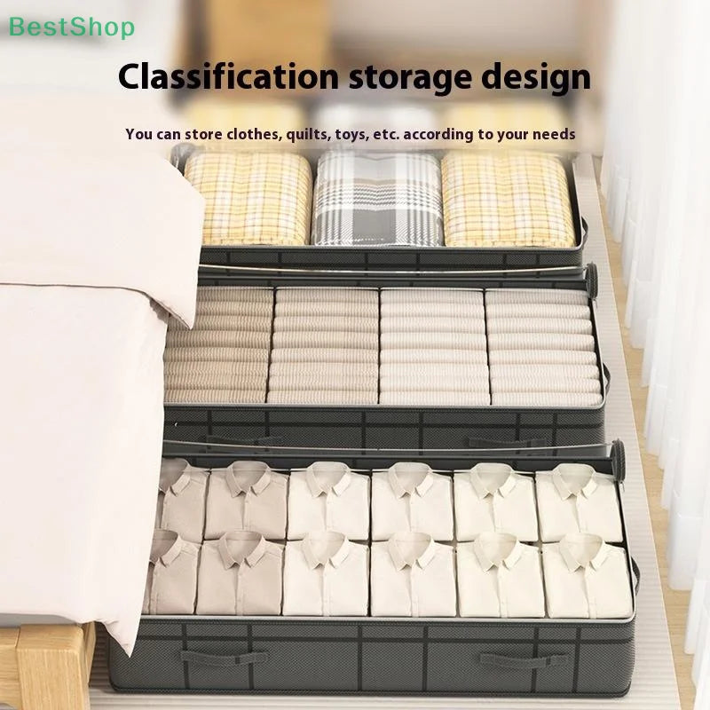 1PC Large Clothes Storage Bag Under Bed Foldable Quilt Clothes Storage Bag Doggy Bag Bedroom Dormitory Organizer Bag