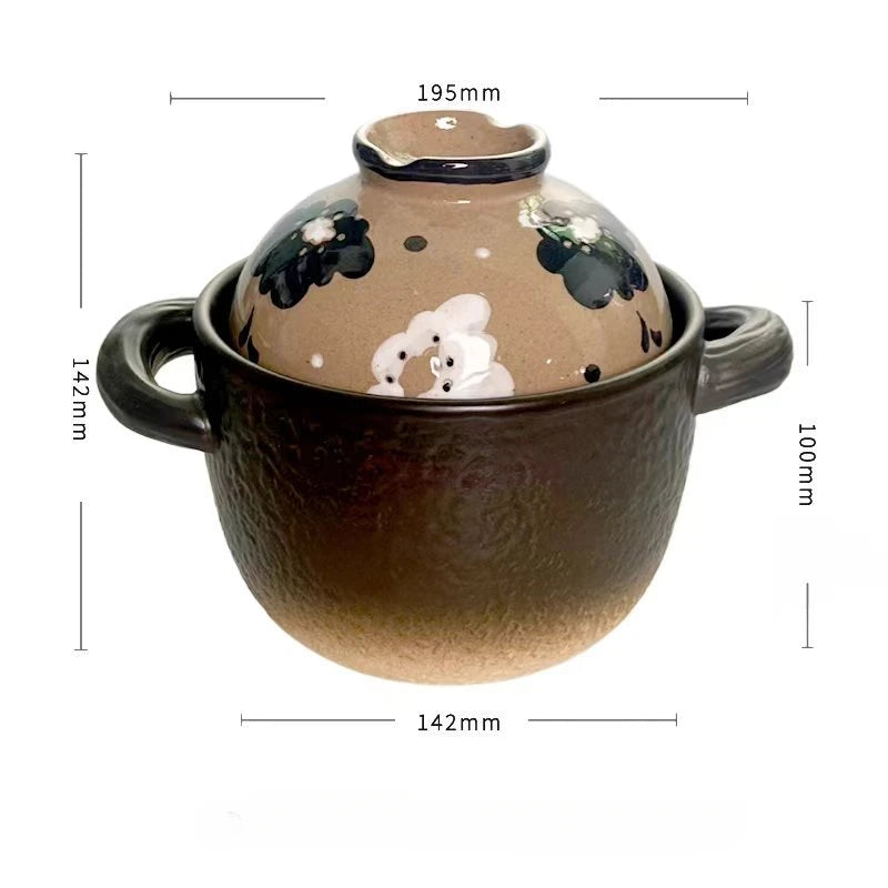 Casserole One Person Earthenware Japanese Style High Temperature Resistant Stew Pot Gas Rice Noodle Congee Tile Pot