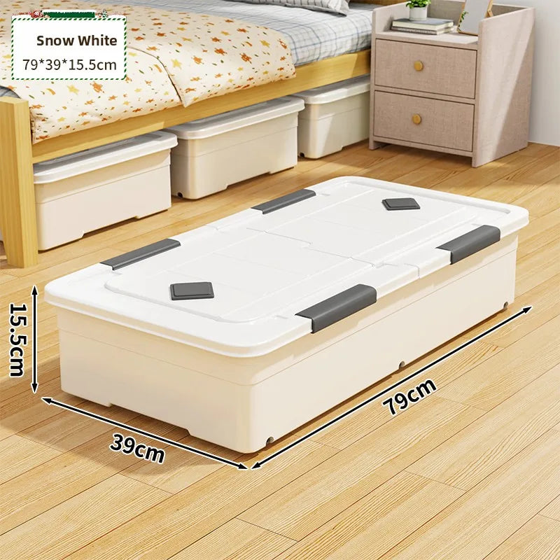 Flat Under-bed Storage Box with Wheels