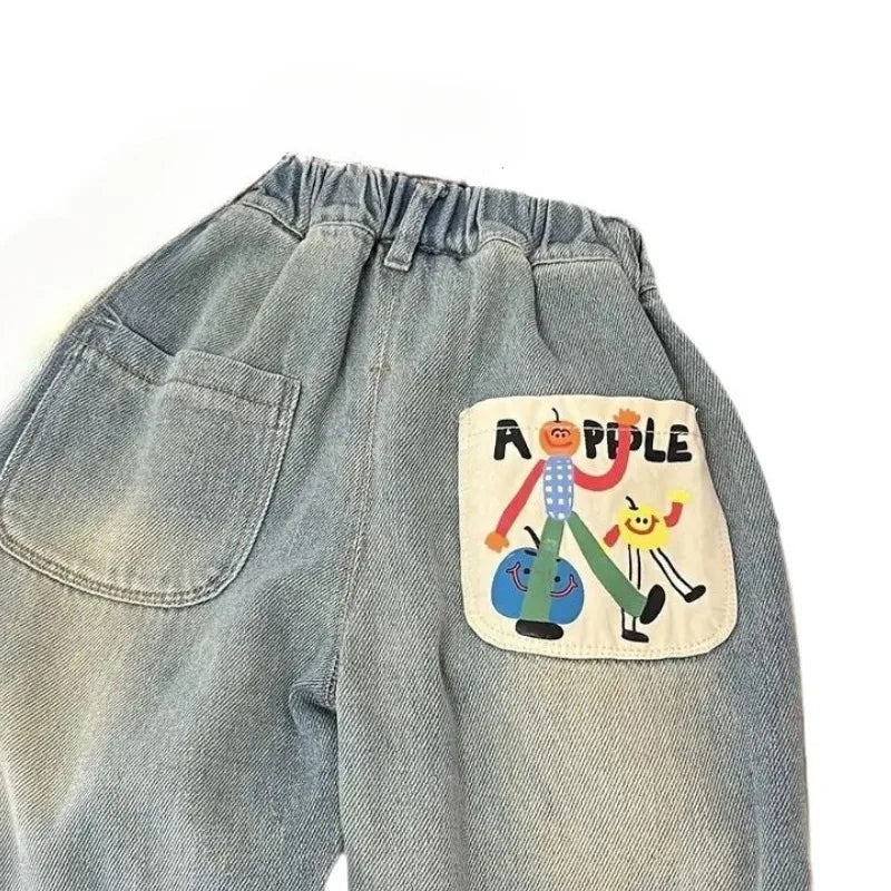 Denim Cotton Anime pattern Casual Jeans