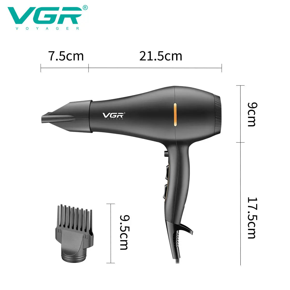 VGR professional high-power hair dryer, convenient hanging, dormitory home hair dryer, cold as alternating negative ion V-433