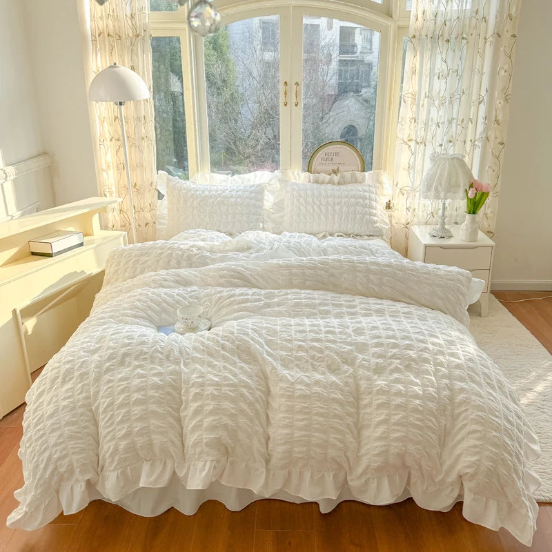 Princess Style Lace Ruffles Bedding Set