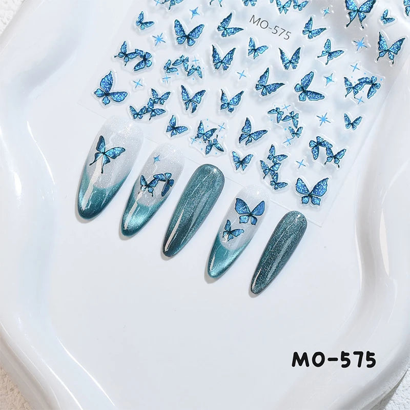 3 D White Bow knot Flower Nail Art Sticker