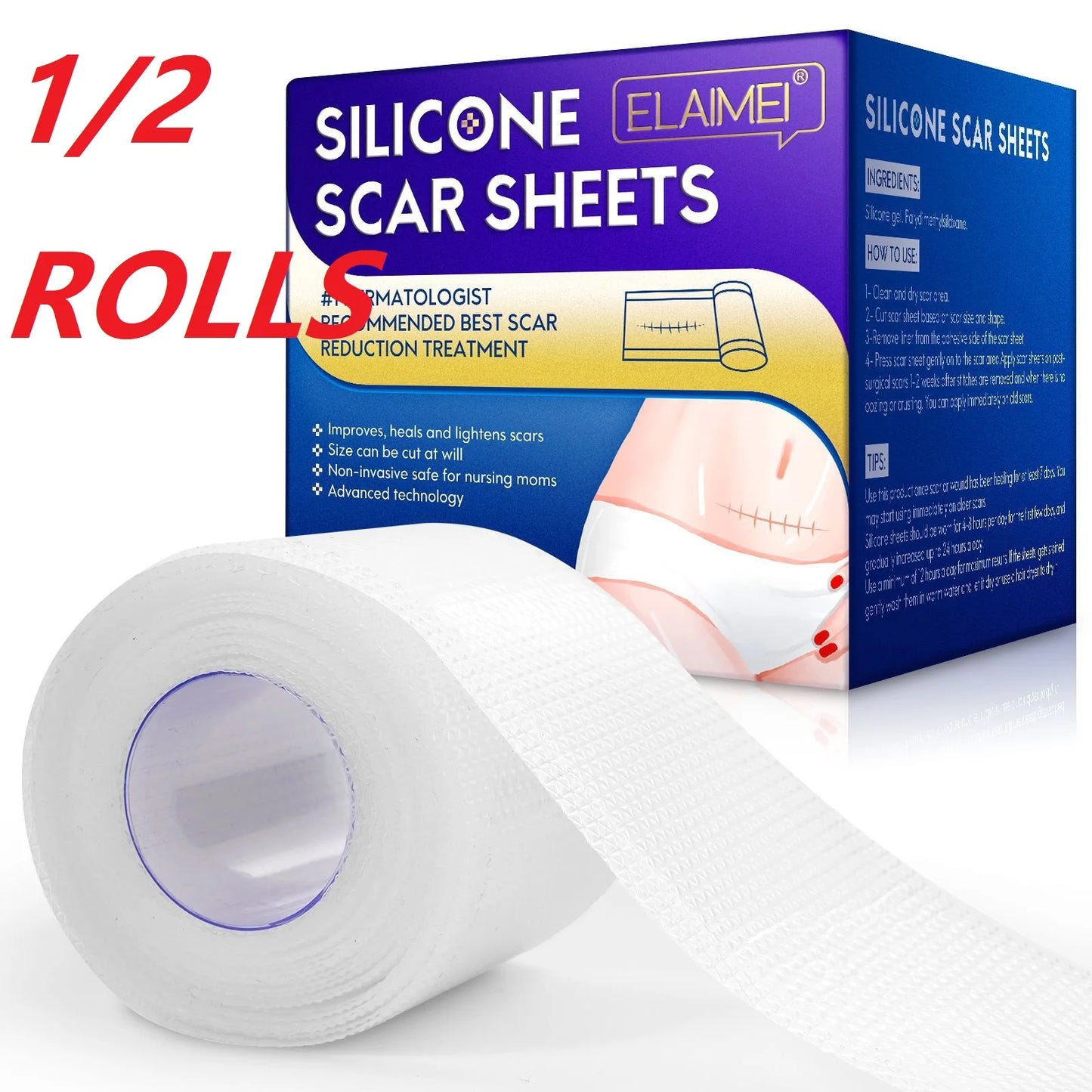 1/2Rolls Invisible Silicone Scar Sheets