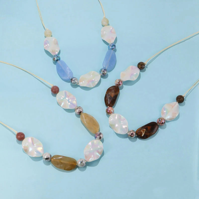 Rope Chain Acrylic Beads Statement Necklace