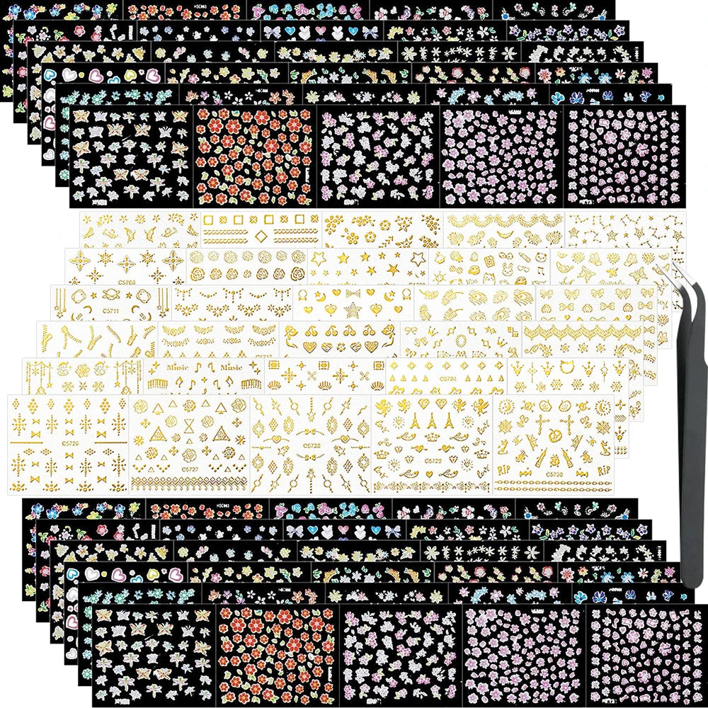 3 D Flowers Cherry Blossoms Rose Daisy Nail