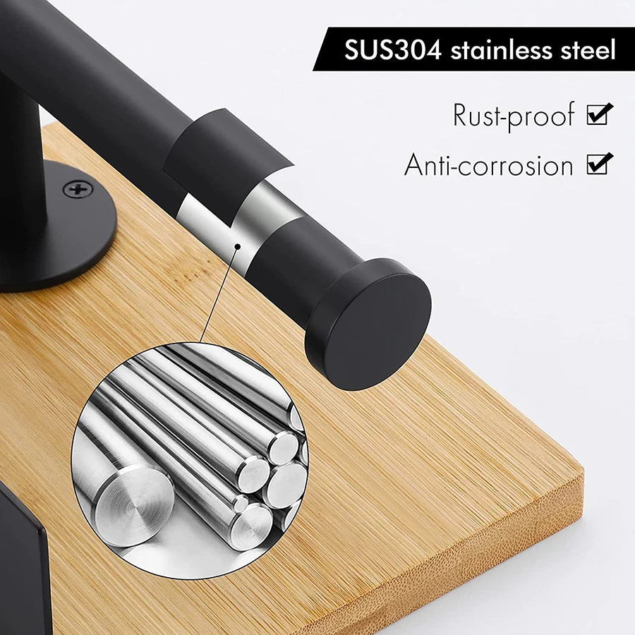 Solid Wood Paper Towel Holder No Punch Bathroom Tissue Box Toilet Cell Phone Paper Roll Paper Holder